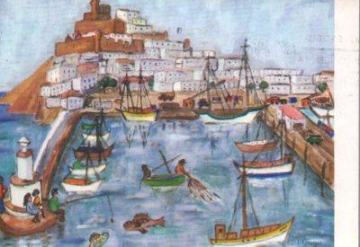 POSTAL PV07797: Ibiza naif puerto por Ingeborg Gauger