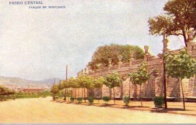POSTAL PV07740: Paseo Central en Parque Montjuich, Barcelona