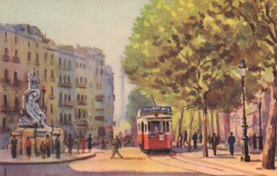 POSTAL PV07733: Plaza del Teatro en Barcelona por J. M. Tuser
