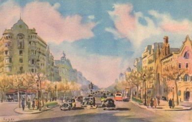 POSTAL PV07731: Vista Avenida Generalisimo en Barcelona por J. M. Tuser