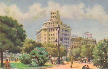 POSTAL PV07721: Plaza de Cataluña en Barcelona, vista parcial por J. M. Tuser