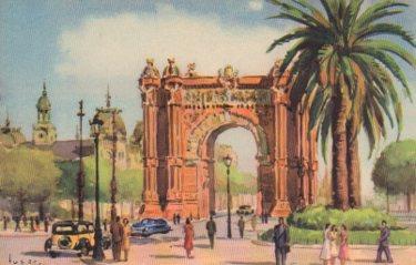 POSTAL PV07723: Arco de Triunfo en Barcelona por J. M. Tuser