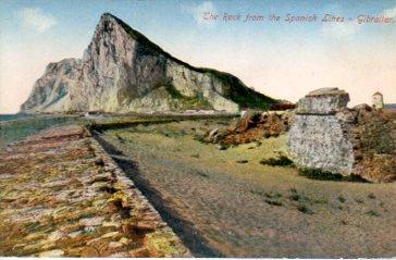 POSTAL PV07965: The Rock from the Spanish Lines, Gibraltar