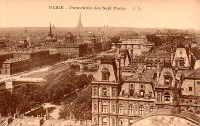 POSTAL PV07989: Panorama des Sept Ponts, Paris