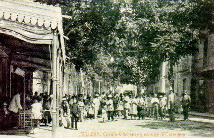 POSTAL PV07882: Circulo Villenense y calle de la Corredera en Villena, Alicante (ver descripcion)