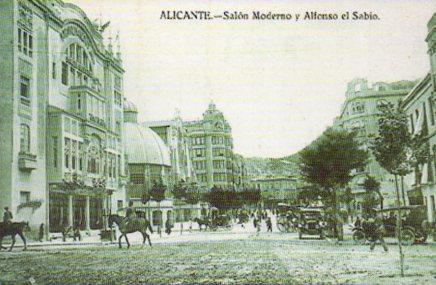 POSTAL PV07925: Salon Moderno y Alfonso el Sabio en Alicante (ver descripcion)