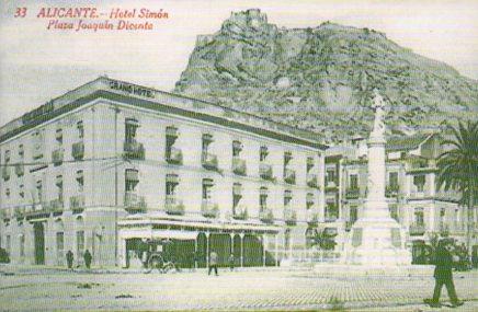 POSTAL PV07917: Hotel Simon y Plaza Joaquin Dicenta, Alicante (ver descripcion)