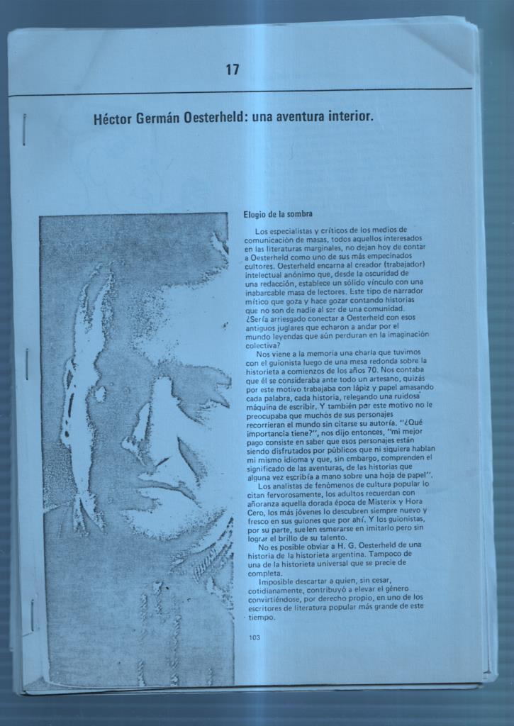 Fanzine: Hector German Oesterheld: una aventura interior 