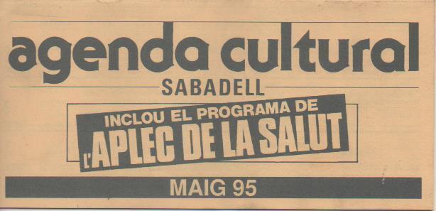Varios E00550: Agenda Cultura Sabadell Maig 1995