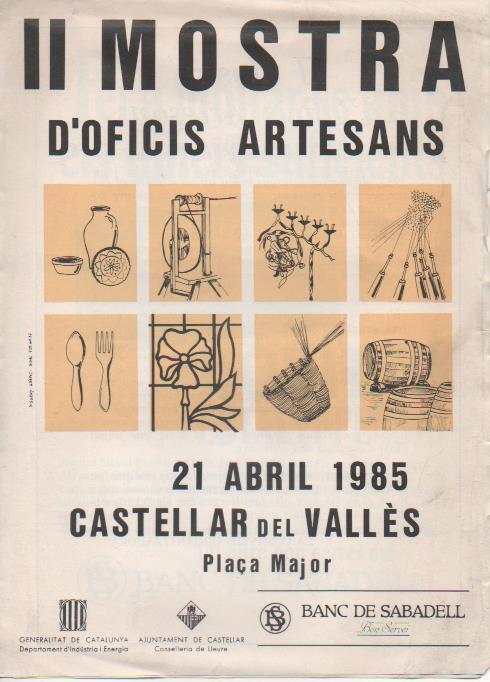 Varios E00554: Panfleto II Mostra d'Oficis Artesans 1985