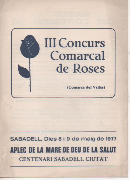 Varios E00565: III Concurs Comarcal de Roses. Aplec de la Mare de Déu de la Salut. Sabadell 1977