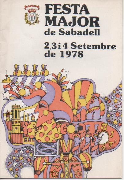 Varios E00512: Programa de Festa Major de Sabadell 1978