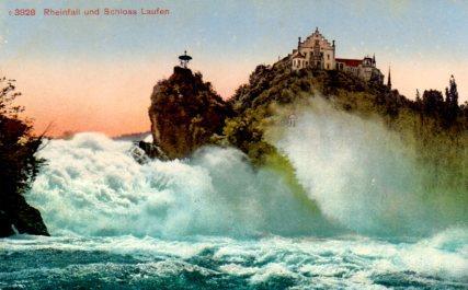 POSTAL PV08635: Rheinfall und Schloss Laufen