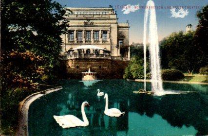 POSTAL PV08629: Schwanenteich und neues theater, Leipzig