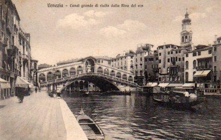 POSTAL PV08667: Canal grande di rialto dalla Riva del vin, Venezia