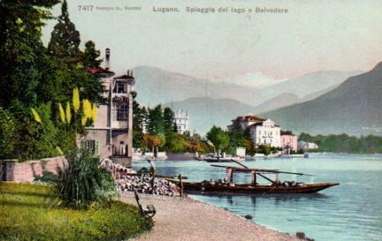 POSTAL PV08678: Spiaggia del lago e Belvedere, Lugano