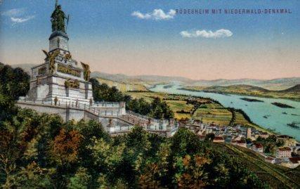 POSTAL PV08614: Rudesheim mit Niederwald-Denkmal