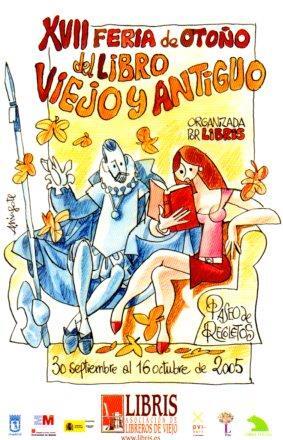 POSTAL PV08785: Dibujo de Mingote para XVII Feria de otoño del libro viejo y antiguo 2005 Paseo de Recoletos