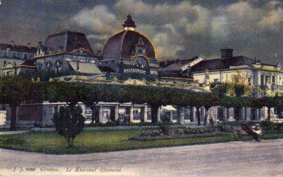POSTAL PV08735: Le Kursaal ilumine, Geneve