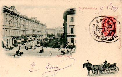 POSTAL PV08379: Hotel Europe, S. Petersbourg