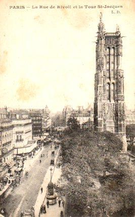 POSTAL PV08326: La Rue de Rivoli et la Tour Sr-Jacques, Paris