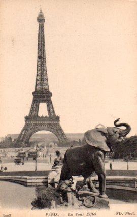 POSTAL PV08314: Le Tour Eiffel et sculpture d'elephant, Paris