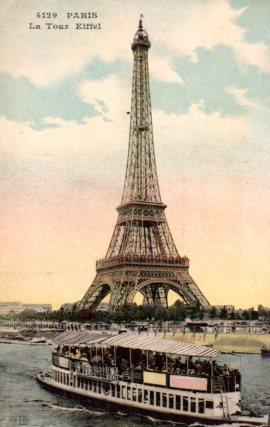 POSTAL PV08311: La Tour Eiffel et bateau, Paris