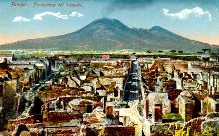 POSTAL PV08516: Panorama col Vesuvio, Pompei