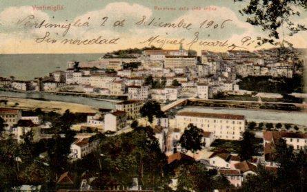 POSTAL PV08457: Ventimiglia, panorama della citta antica