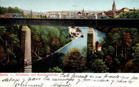 POSTAL PV08451: Bern - Eisenbahm und Kornhausbrucke