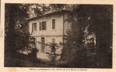 POSTAL PV08488: Maison qu'habiterent John Milton et Lord Byron a Geneve