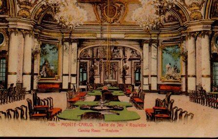 POSTAL PV08469: Salle de Jeu Roulette, Monte Carlo