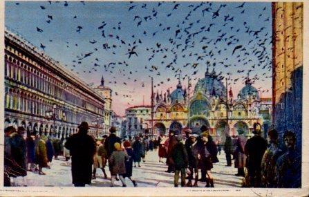 POSTAL PV08464: Piazza S. Marco con volata di piccioni, Venezia