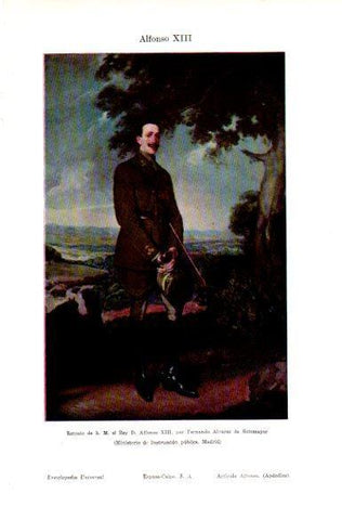 LAMINA V29052: Retrato del Rey Alfonso XIII por F. Alvarez de Sotomayor