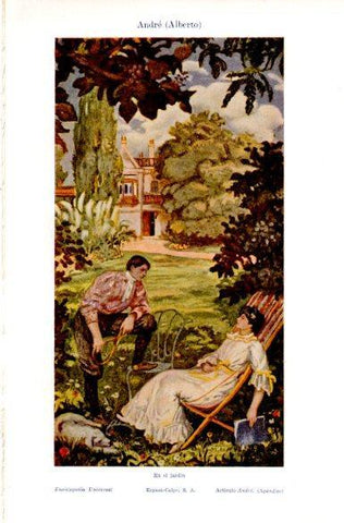 LAMINA V29093: En el Jardin por A. Andre