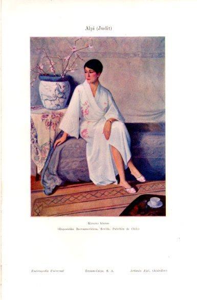 LAMINA V29095: Kimono blanco por Judit Alpi