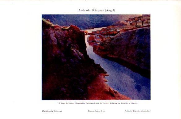 LAMINA V29091: El lago de Nemi por A. Andrade Blazquez