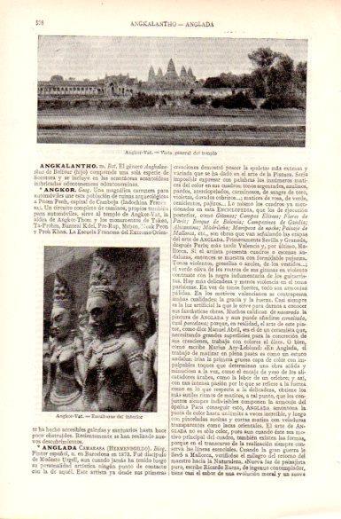 LAMINA V29066: Vista y esculturas del templo de Angkor-Vat
