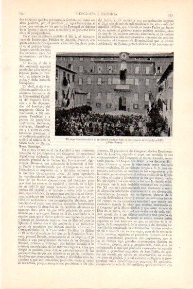 LAMINA V28971: El Papa en balcon del palacio de Castelgaldolfo