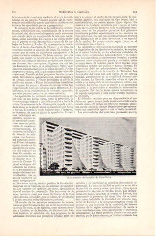 LAMINA V28984: Vista del posterior del hospital de Paris-Clichy