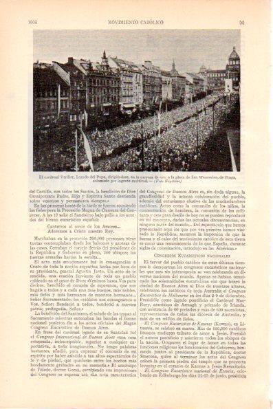 LAMINA V28986: Cardenal Verdier dirigiendose a plaza de San Wenceslao en Praga