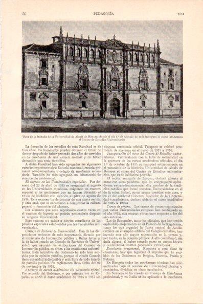 LAMINA V28989: Fachada de la Universidad de Alcala de Henares octubre 1935