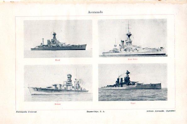 LAMINA V29021: Acorazado Hood, Iron Duke, Nelson y Tiger