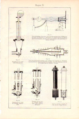 LAMINA V28998: Tubo de Coolidge y Tubo de porcelana de Lauritsen