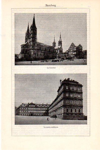 LAMINA V29185: Catedral y Nueva residencia en Bamberg