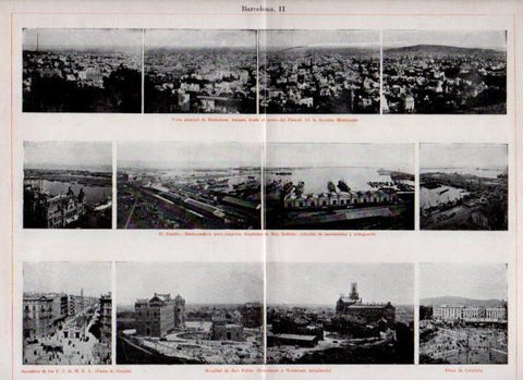 LAMINA V29238: Vistas varias panoramicas de Barcelona