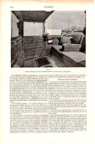 LAMINA V29216: Interior del coche Isotta-Fraschini del rey de Afganistan