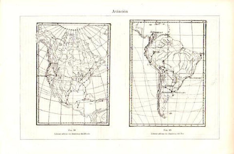 LAMINA V29220: Lineas aereas en America del Norte y del Sur