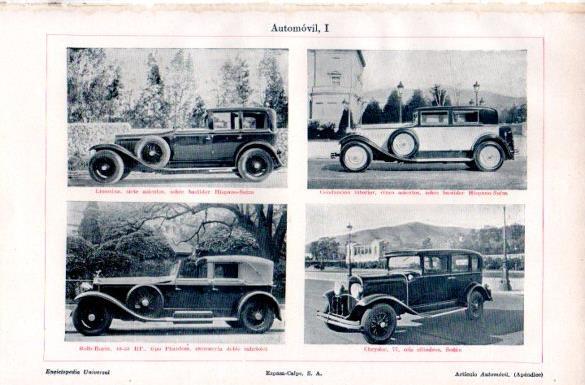 LAMINA V29223: Rolls Royce 40-50 HP, Chrysler 77 y limosina sobre bastidor Hispano suiza