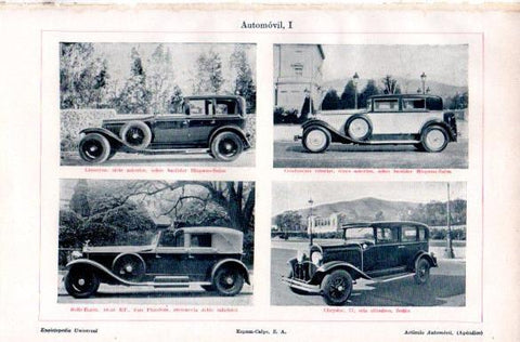 LAMINA V29223: Rolls Royce 40-50 HP, Chrysler 77 y limosina sobre bastidor Hispano suiza